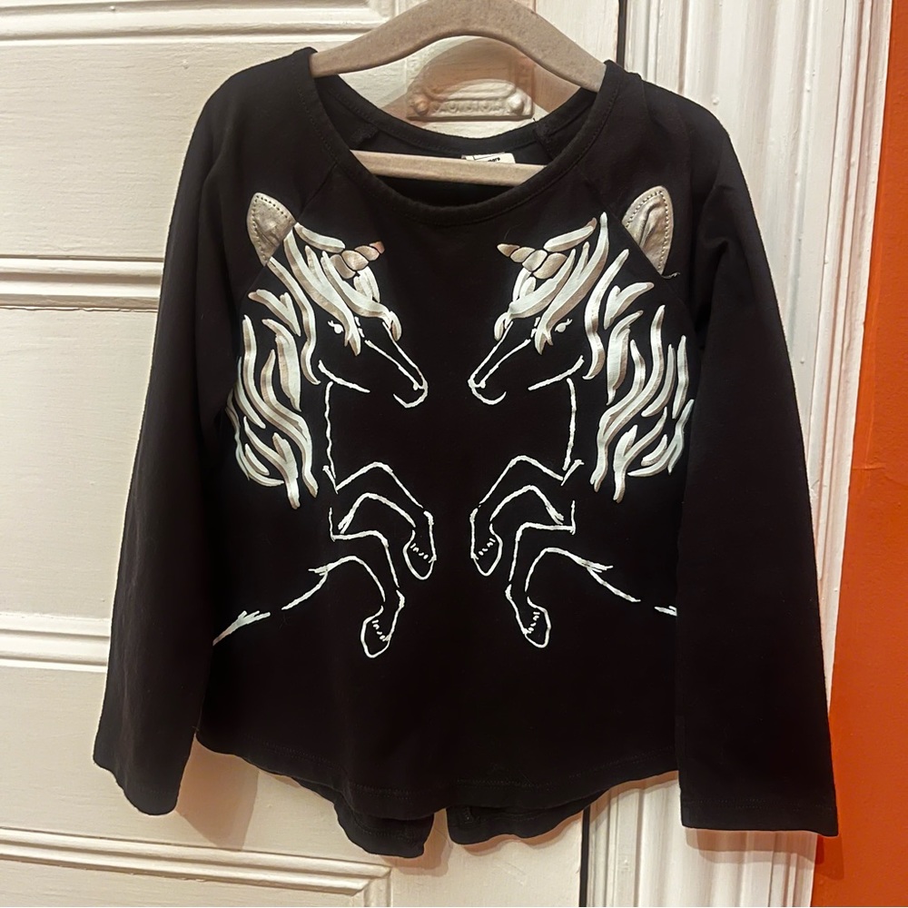 Baby Gap Kid’s Unicorn Long Sleeve Tee Black 5 Years